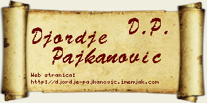 Đorđe Pajkanović vizit kartica